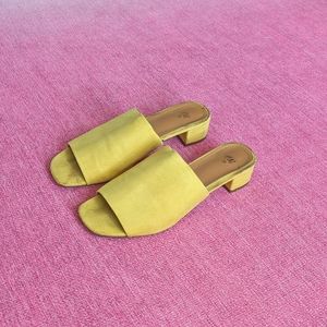 H&M Yellow Mules with Blocked Heel